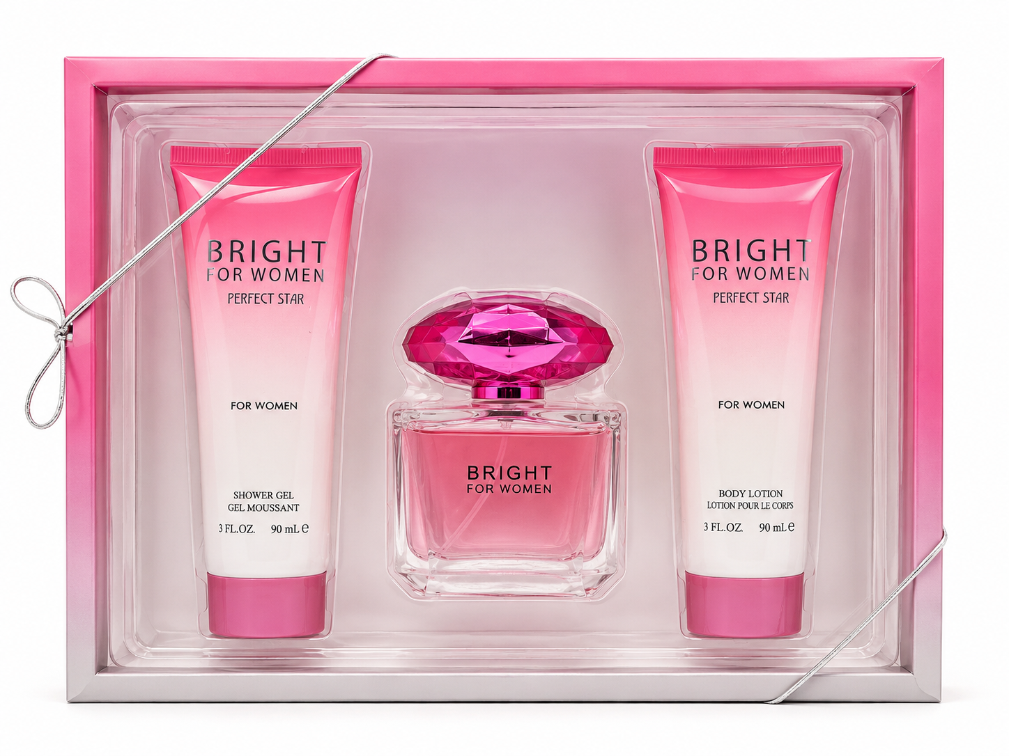Bright Gift Set for Women – Eau de Parfum, Shower Gel & Body Lotion Set