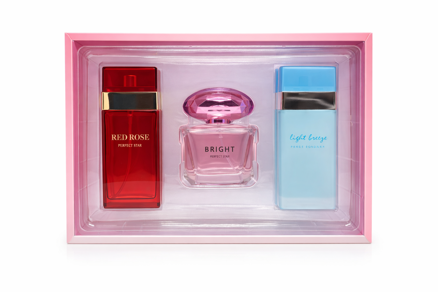 Perfect Star World of Perfume Gift Set for Women – Red Rose, Bright & Light Breeze Eau de Parfum 3 x 50ml