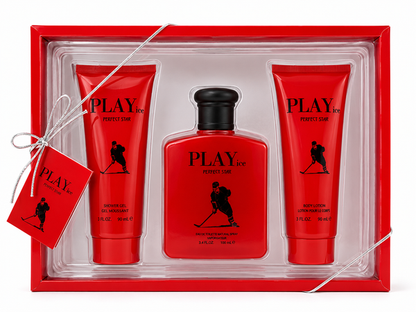 Play Ice Red Gift Set for Women – Eau de Parfum, Shower Gel & Body Lotion Set