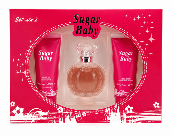 Sugar Baby Starlux Gift Set for Women – Eau de Parfum, Shower Gel & Body Lotion Set